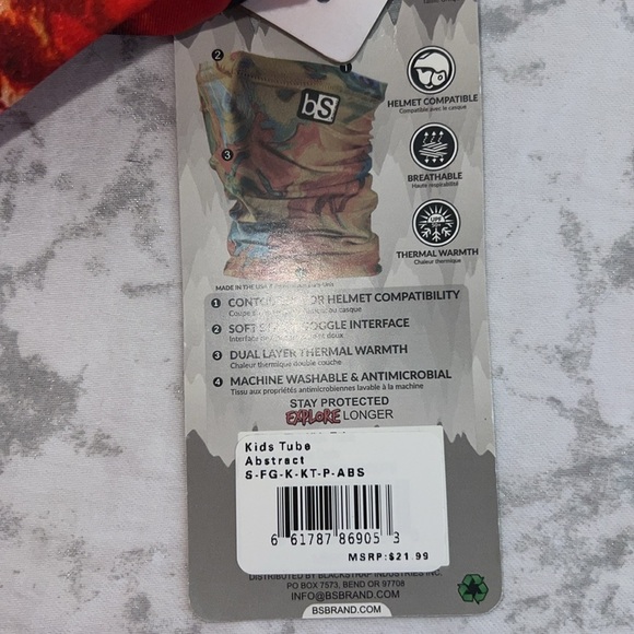 NWT Blackstrap Kids Tube Dual Layer Face-mask Abstract One Size Ages 2-7 - Picture 5 of 6